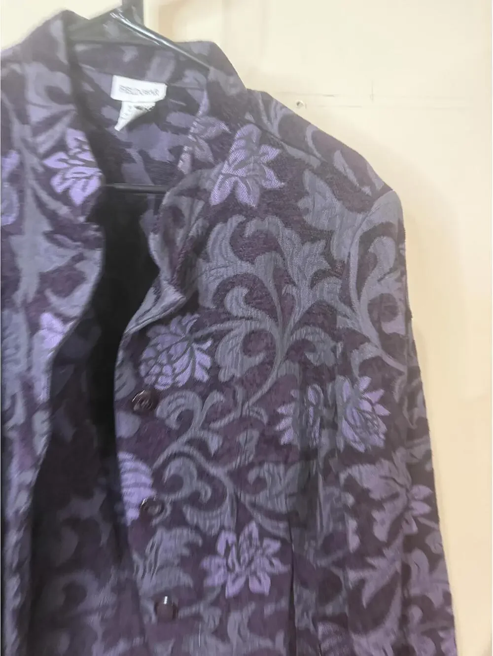 Field Gear XL Purple Women's Floral Patterned Button-Up Jacket